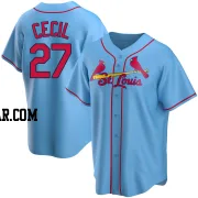 Brett Cecil Men's St. Louis Cardinals Light Blue Replica Alternate Jersey