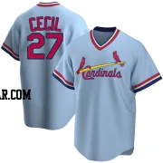 Brett Cecil Men's St. Louis Cardinals Light Blue Replica Road Cooperstown Collection Jersey