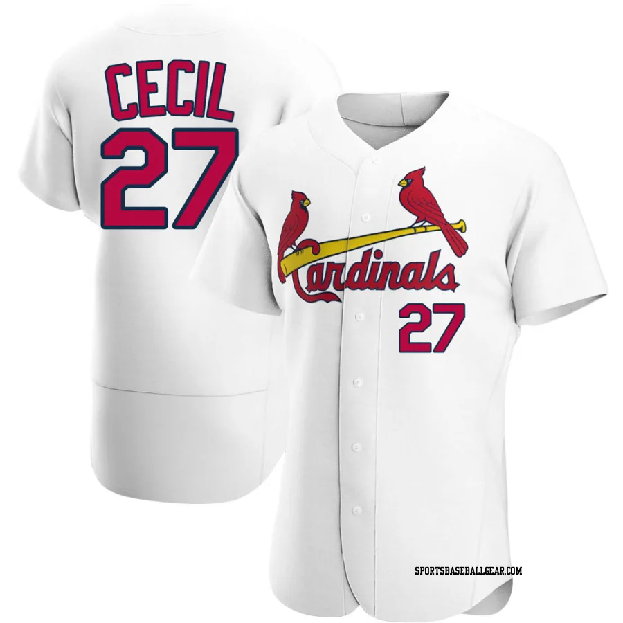 Brett Cecil Men's St. Louis Cardinals White Authentic Home Jersey