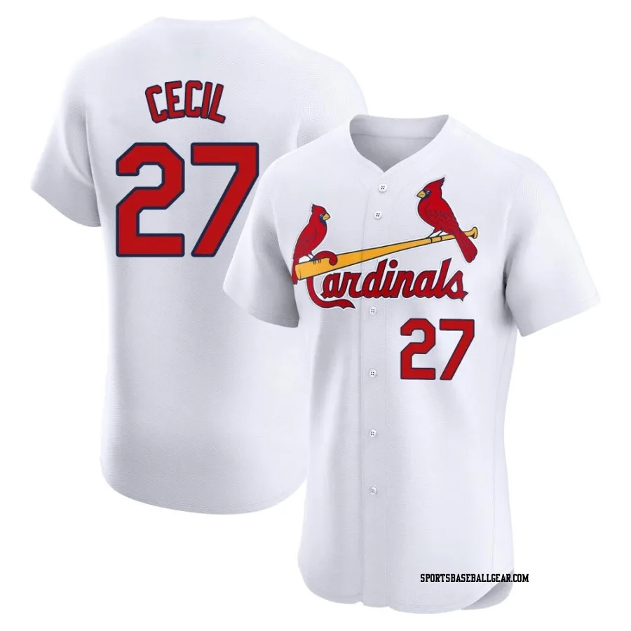 Brett Cecil Men's St. Louis Cardinals White Elite Home Jersey