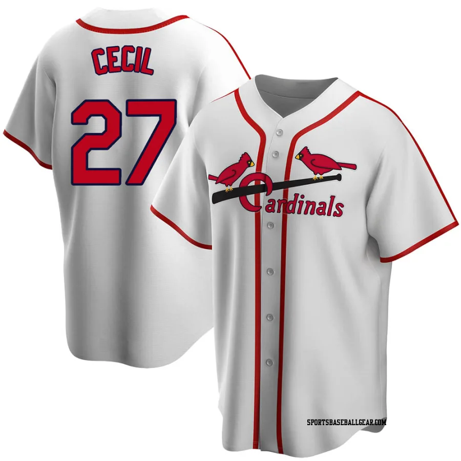 Brett Cecil Men's St. Louis Cardinals White Home Cooperstown Collection Jersey