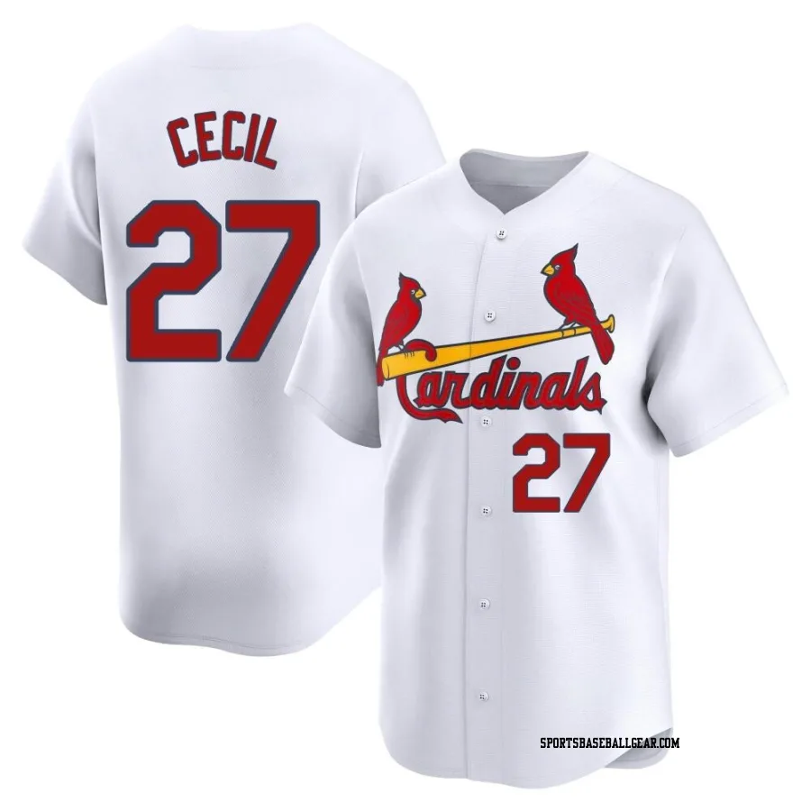 Brett Cecil Men's St. Louis Cardinals White Limited Home Jersey