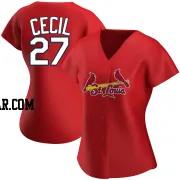 Brett Cecil Women's St. Louis Cardinals Red Authentic Alternate Jersey