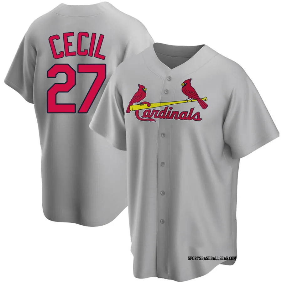 Brett Cecil Youth St. Louis Cardinals Gray Replica Road Jersey