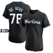 Brett de Geus Men's Miami Marlins Black Elite Alternate Vapor Premier Jersey