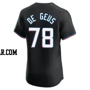 Brett de Geus Men's Miami Marlins Black Elite Alternate Vapor Premier Jersey