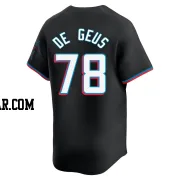 Brett de Geus Men's Miami Marlins Black Limited Alternate Jersey