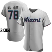 Brett de Geus Men's Miami Marlins Gray Authentic Road Jersey