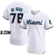 Brett de Geus Men's Miami Marlins White Elite Home Jersey