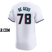 Brett de Geus Men's Miami Marlins White Elite Home Jersey