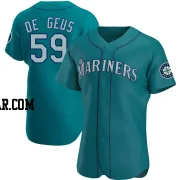 Brett de Geus Men's Seattle Mariners Aqua Authentic Alternate Jersey