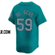 Brett de Geus Men's Seattle Mariners Aqua Limited Alternate Jersey