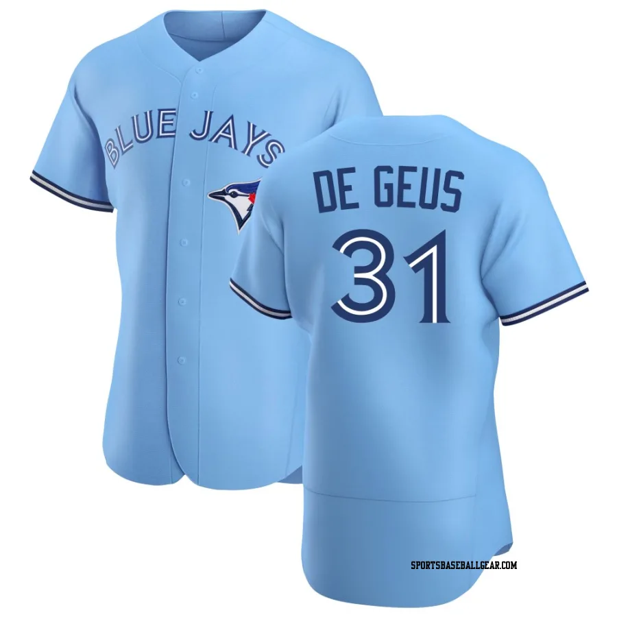 Brett de Geus Men's Toronto Blue Jays Blue Authentic Powder Alternate Jersey