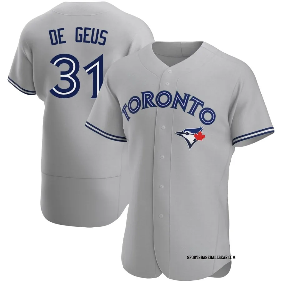 Brett de Geus Men's Toronto Blue Jays Gray Authentic Road Jersey