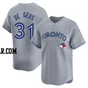 Brett de Geus Men's Toronto Blue Jays Gray Limited Away Jersey