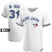 Brett de Geus Men's Toronto Blue Jays White Authentic Home Jersey