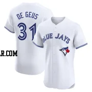 Brett de Geus Men's Toronto Blue Jays White Elite Home Jersey