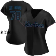 Brett de Geus Women's Miami Marlins Black Authentic Alternate Jersey