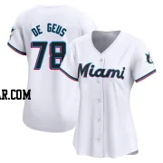 Brett de Geus Women's Miami Marlins White Limited Home Jersey