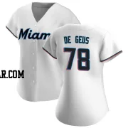 Brett de Geus Women's Miami Marlins White Replica Home Jersey