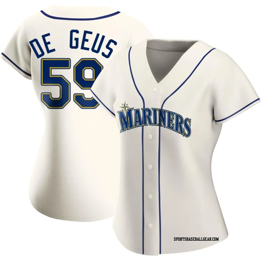 Brett de Geus Women's Seattle Mariners Cream Authentic Alternate Jersey