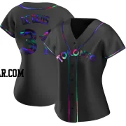 Brett de Geus Women's Toronto Blue Jays Black Holographic Replica Alternate Jersey