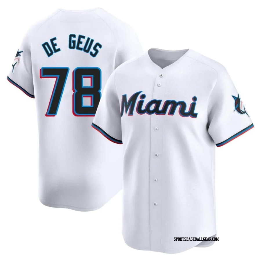 Brett de Geus Youth Miami Marlins White Limited Home Jersey