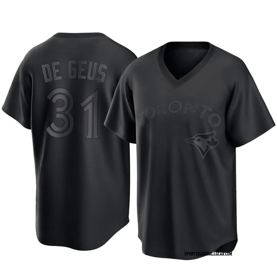 Brett de Geus Youth Toronto Blue Jays Black Replica Pitch Fashion Jersey