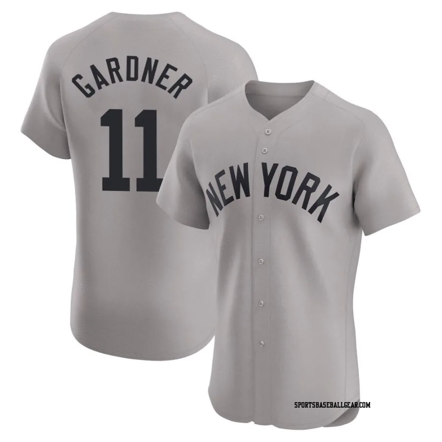 Brett Gardner Men's New York Yankees Gray Elite Road Jersey