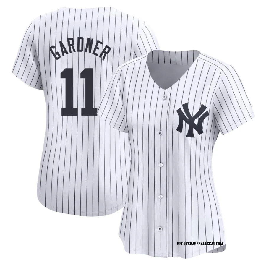 Brett Gardner Women's New York Yankees White Limited Yankee Home Jersey