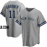 Brett Gardner Youth New York Yankees Gray Replica Road Name Jersey