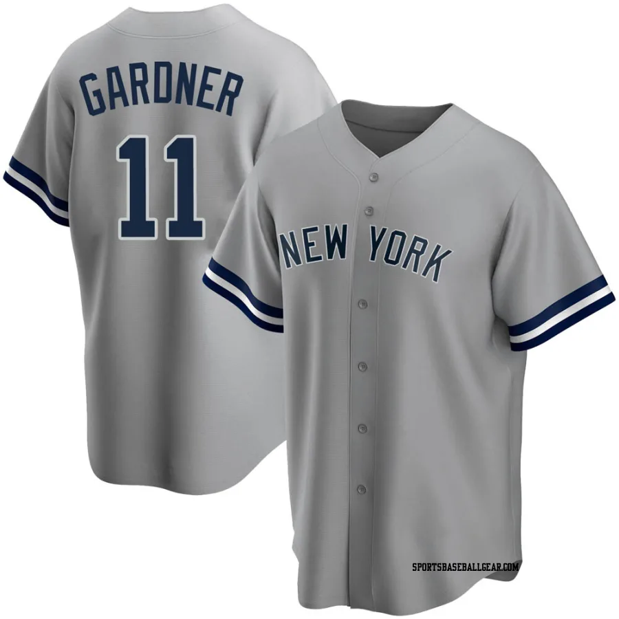 Brett Gardner Youth New York Yankees Gray Replica Road Name Jersey