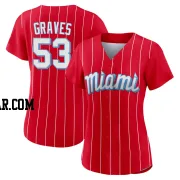 Brett Graves Women's Miami Marlins Red Authentic 2021 City Connect Jersey