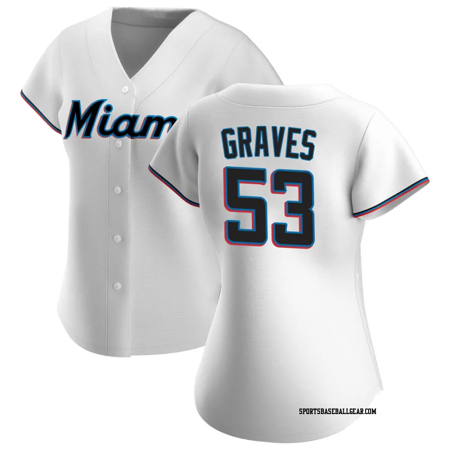 Brett Graves Women's Miami Marlins White Authentic Home Jersey