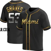 Brett Graves Youth Miami Marlins Black Golden Replica Alternate Jersey