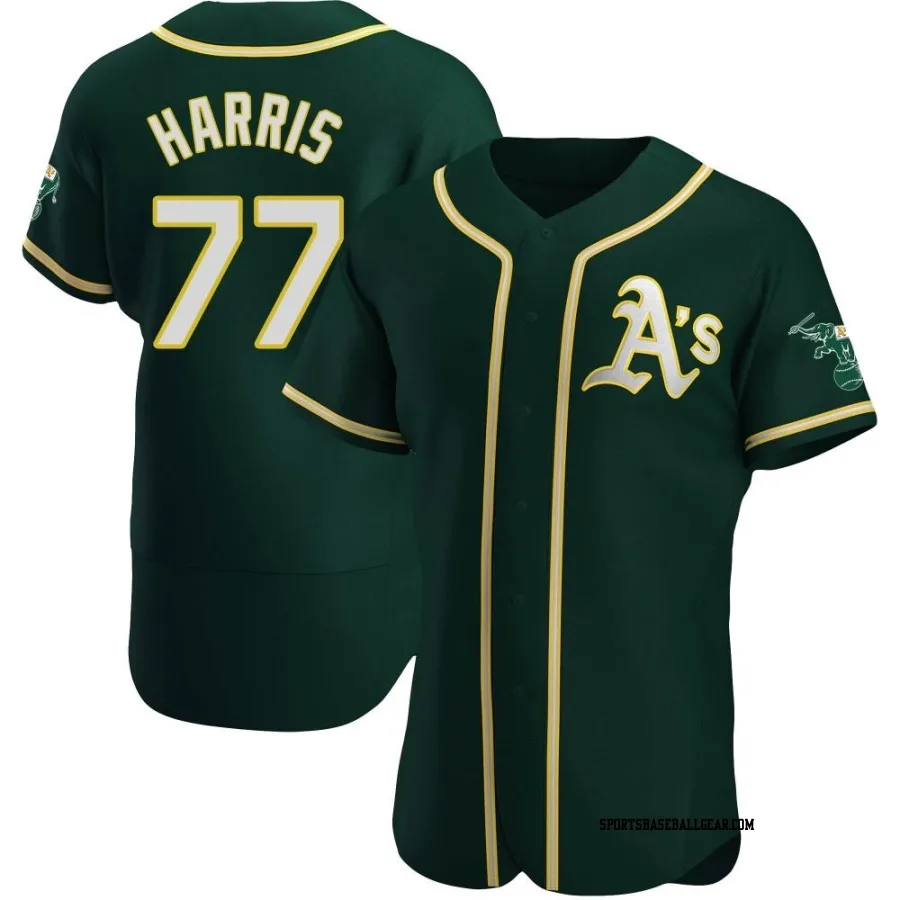 Brett Harris Men's Oakland Athletics Green Authentic Alternate Jersey