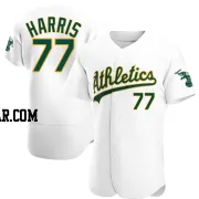 Brett Harris Men's Oakland Athletics White Authentic Home Jersey