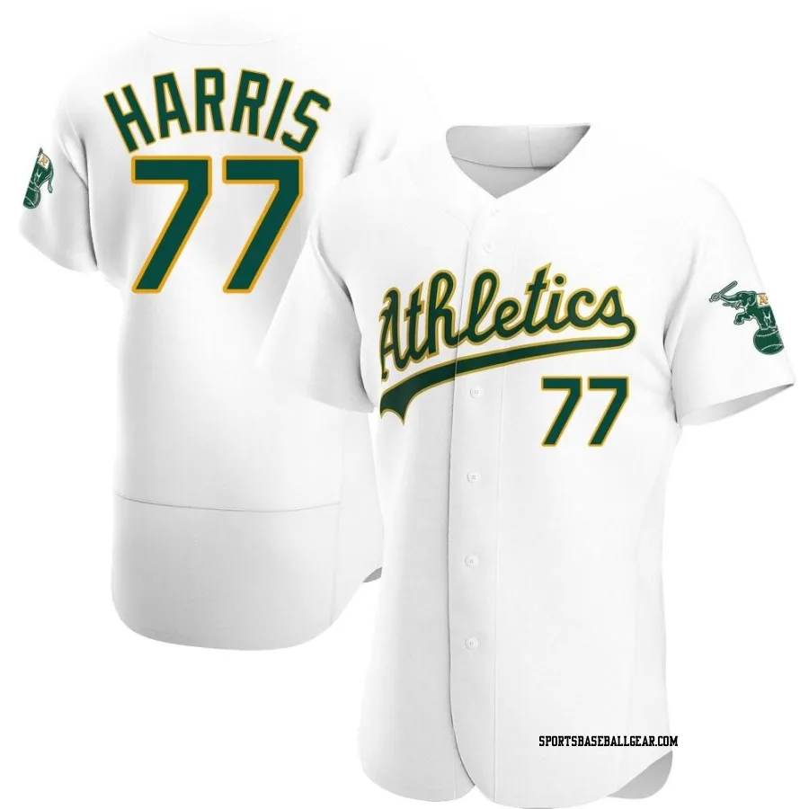 Brett Harris Men's Oakland Athletics White Authentic Home Jersey