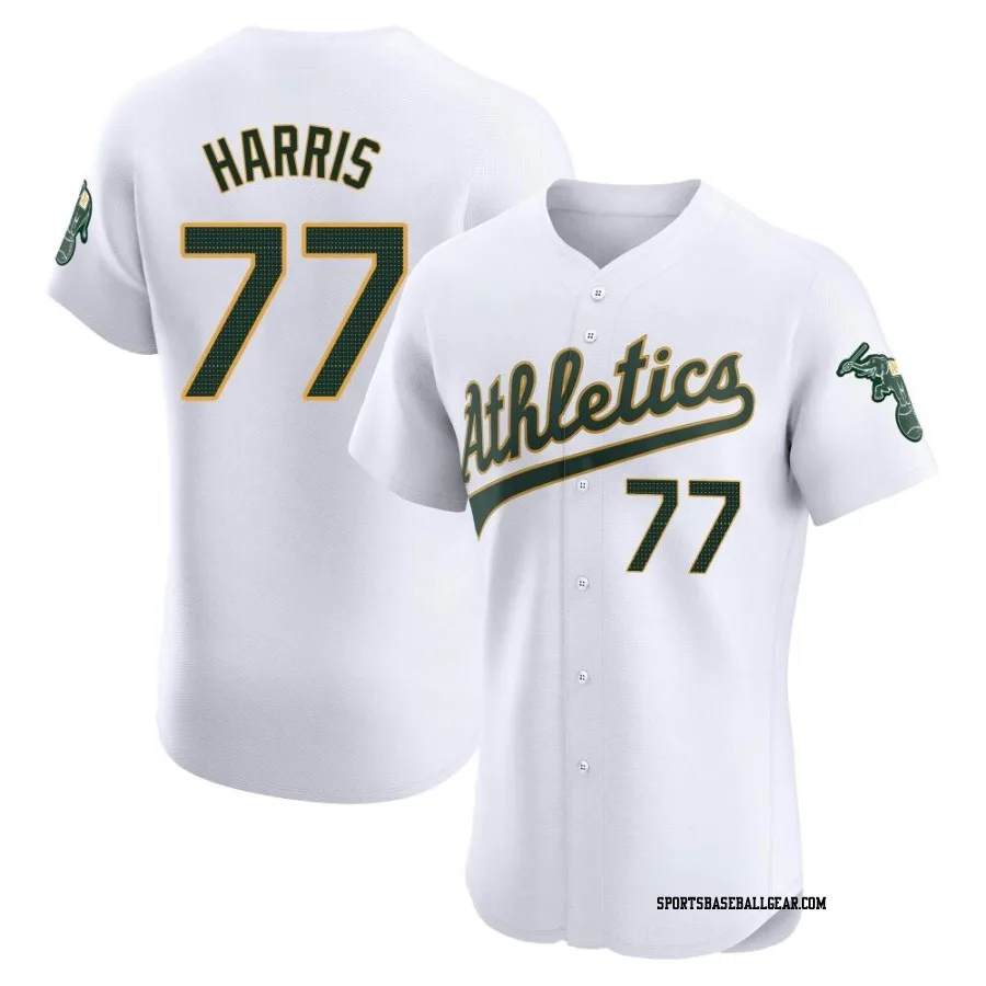 Brett Harris Men's Oakland Athletics White Elite Home Jersey