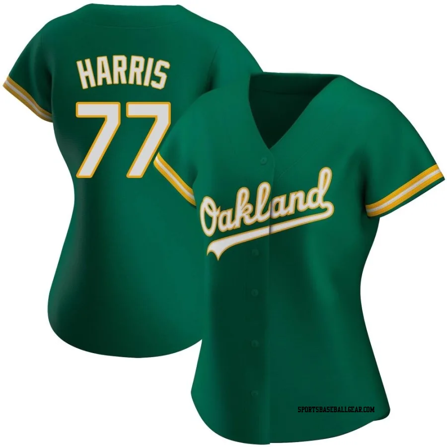 Brett Harris Women's Oakland Athletics Green Authentic Kelly Alternate Jersey