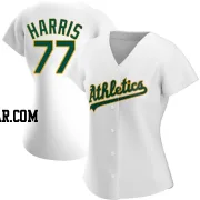 Brett Harris Women's Oakland Athletics White Authentic Home Jersey