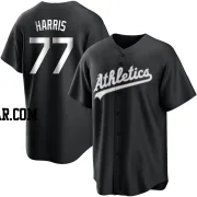 Brett Harris Youth Oakland Athletics Black/White Replica Jersey