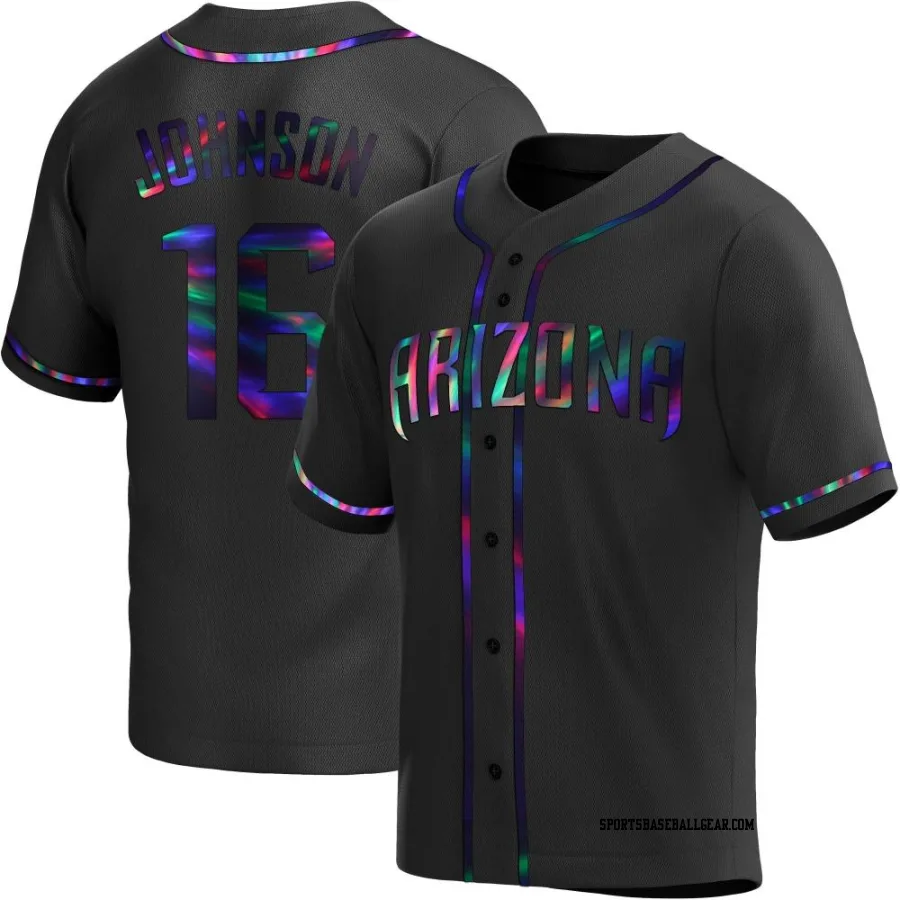 Brett Johnson Men's Arizona Diamondbacks Black Holographic Replica Alternate Jersey