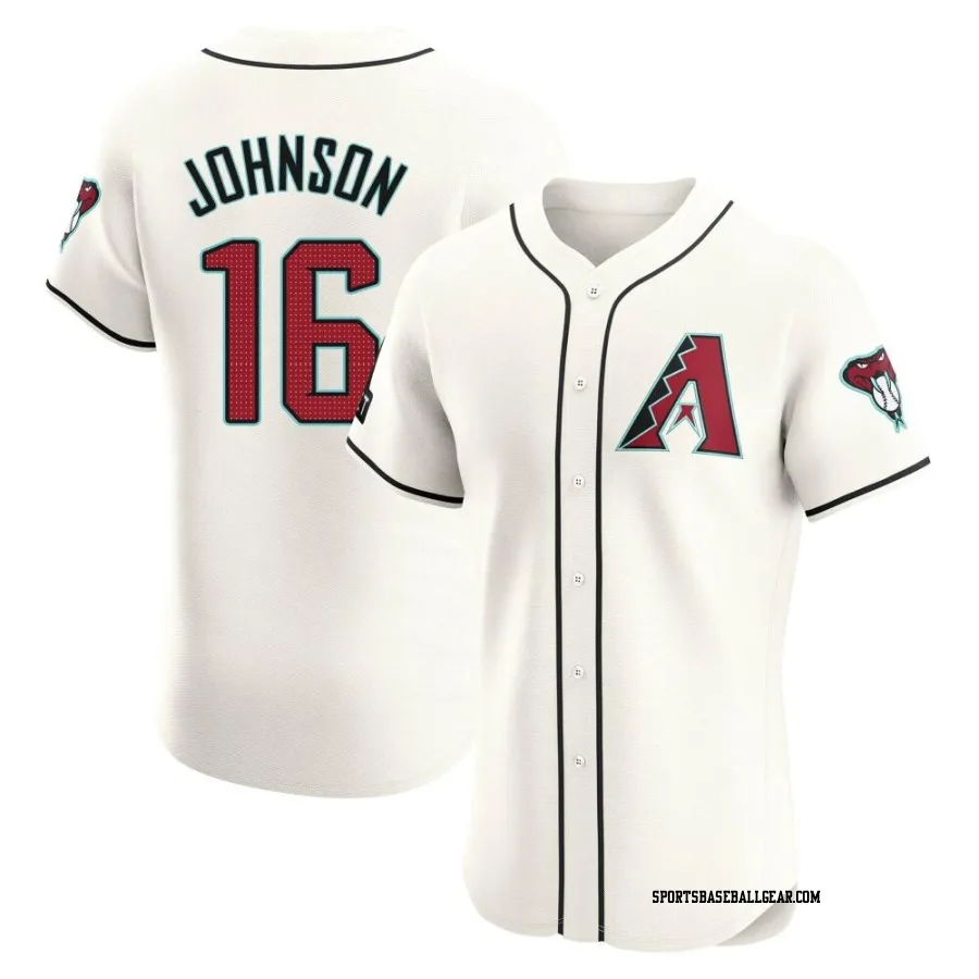 Brett Johnson Men's Arizona Diamondbacks Cream Elite Home Patch Jersey