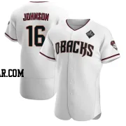 Brett Johnson Men's Arizona Diamondbacks White Authentic Crimson Home 2023 World Series Jersey