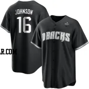 Brett Johnson Men's Arizona Diamondbacks White Replica Black 2023 World Series Jersey