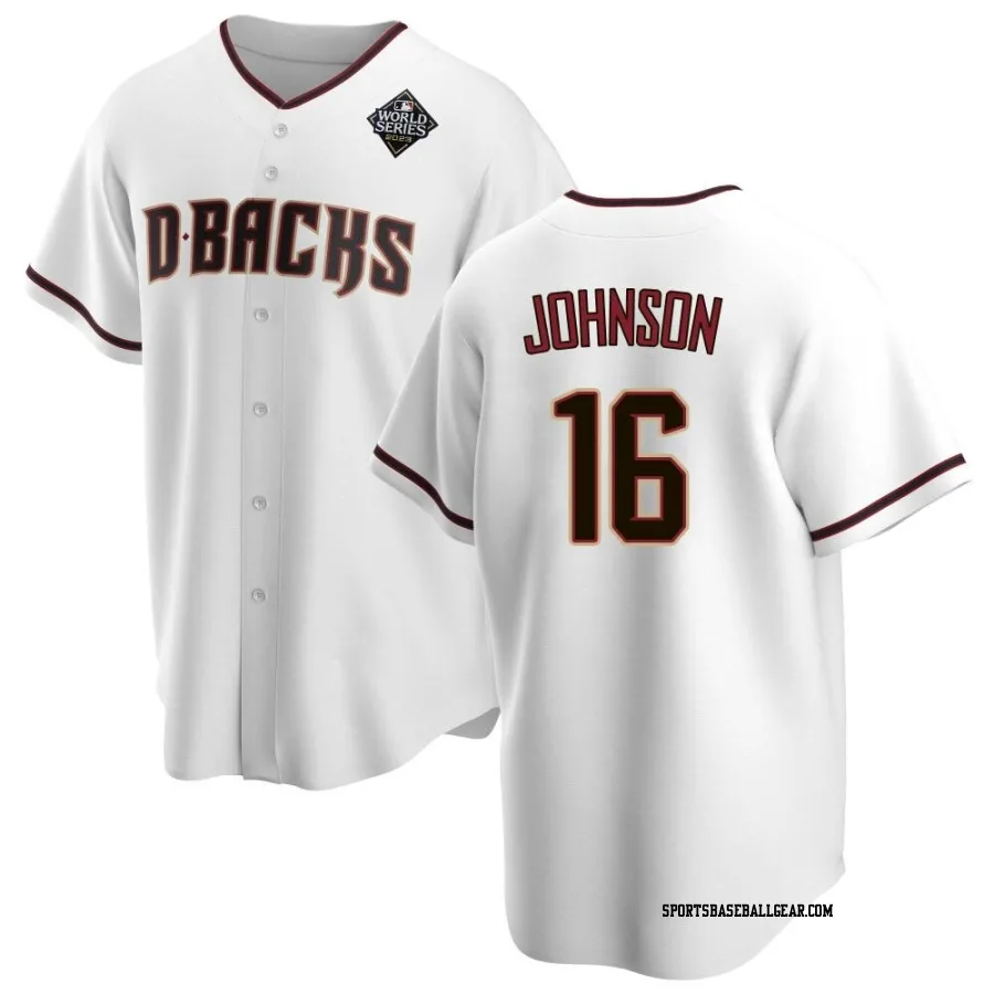 Brett Johnson Men's Arizona Diamondbacks White Replica Home 2023 World Series Jersey