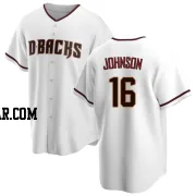 Brett Johnson Men's Arizona Diamondbacks White Replica Home Jersey