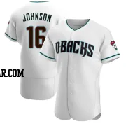 Brett Johnson Men's Arizona Diamondbacks White/Teal Authentic Alternate Jersey