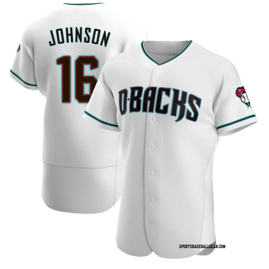 Brett Johnson Men's Arizona Diamondbacks White/Teal Authentic Alternate Jersey